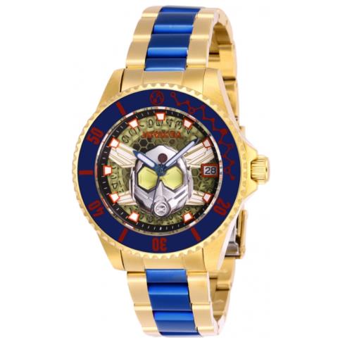 Invicta Marvel Ant-man Women`s 38mm Wasp Limited Automatic Watch Rare 27782 - Yellow Dial, Blue Band, Blue Bezel