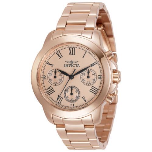 Invicta Women`s 34422 Specialty Quartz Chronograph Rose Gold Dial Watch