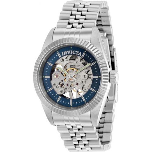 Invicta Women`s Specialty Mechanical Blue Dial Stainless Steel Watch 36448