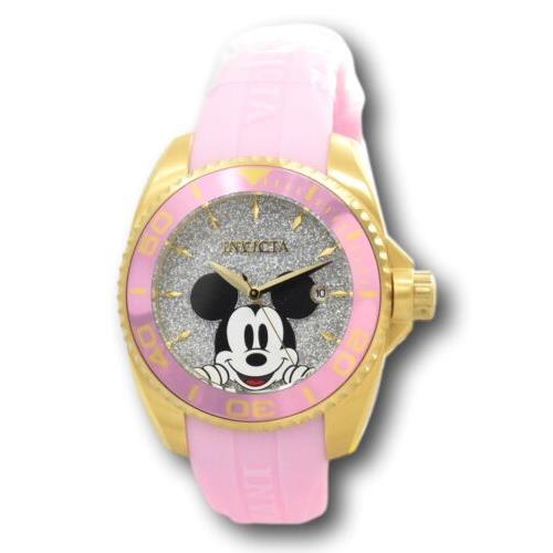 Invicta watch Disney - Multicolor Dial, Pink Band, Gold Bezel