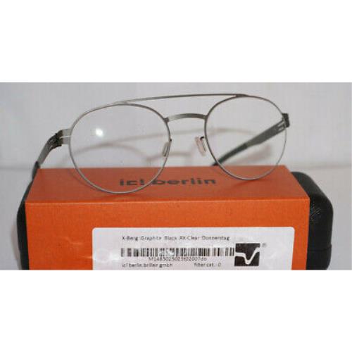 IC Berlin Eyeglasses IC Berlin X-berg Round Graphite 51 19 145