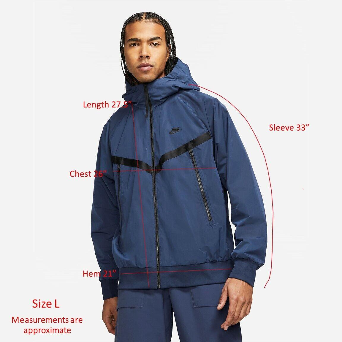 Nike Premium Essentials Men`s Unlined Hooded Windrunner Jacket Blue DA7354-455 L