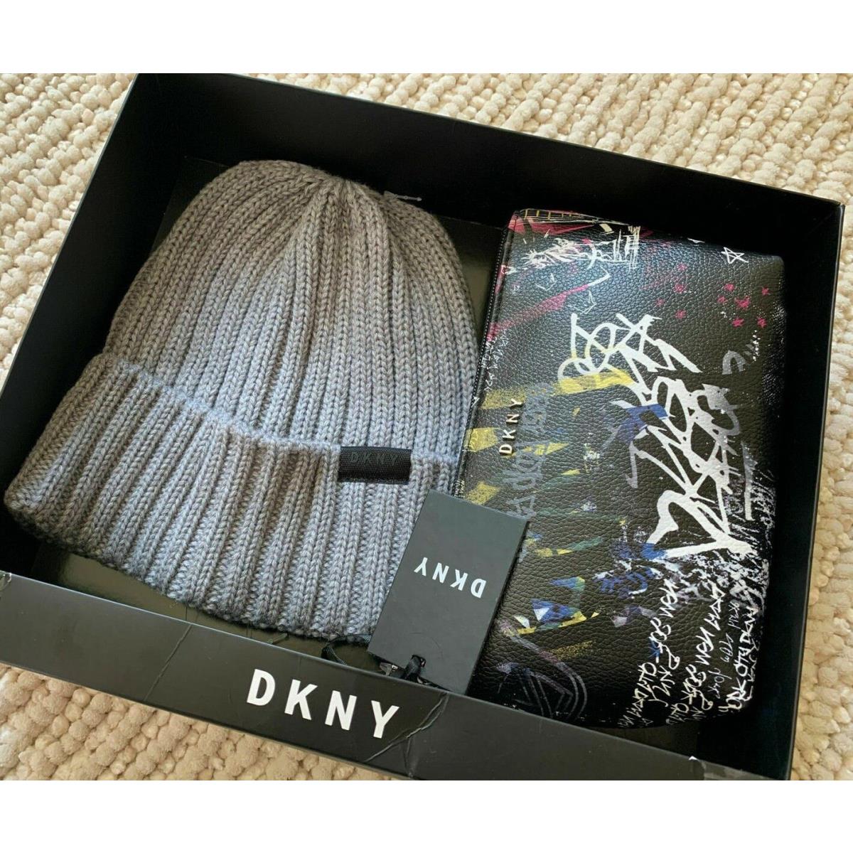 Dkny Beanie Hat / Pouch B Practical and Beautiful Set R13LRQ85