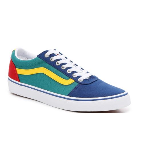 Vans Ward Mens Low Top Sneakers Casual Skate Style Shoes Multi Color Green Red