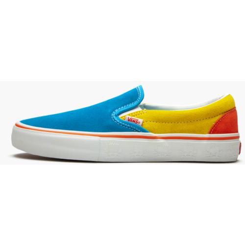 Vans x The Simpsons Bart Slip On Pro Unisex Skate Shoes Sneakers Canvas (The Simpsons) Blue/Yellow/Red