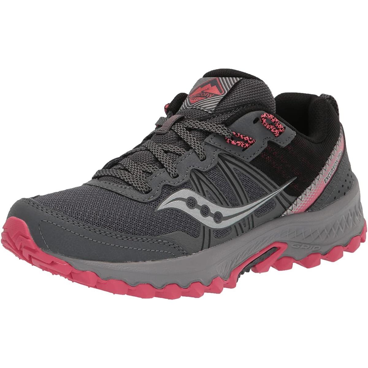 Saucony Women`s Excursion TR14 Trail Running Shoes Charcoal/Coral