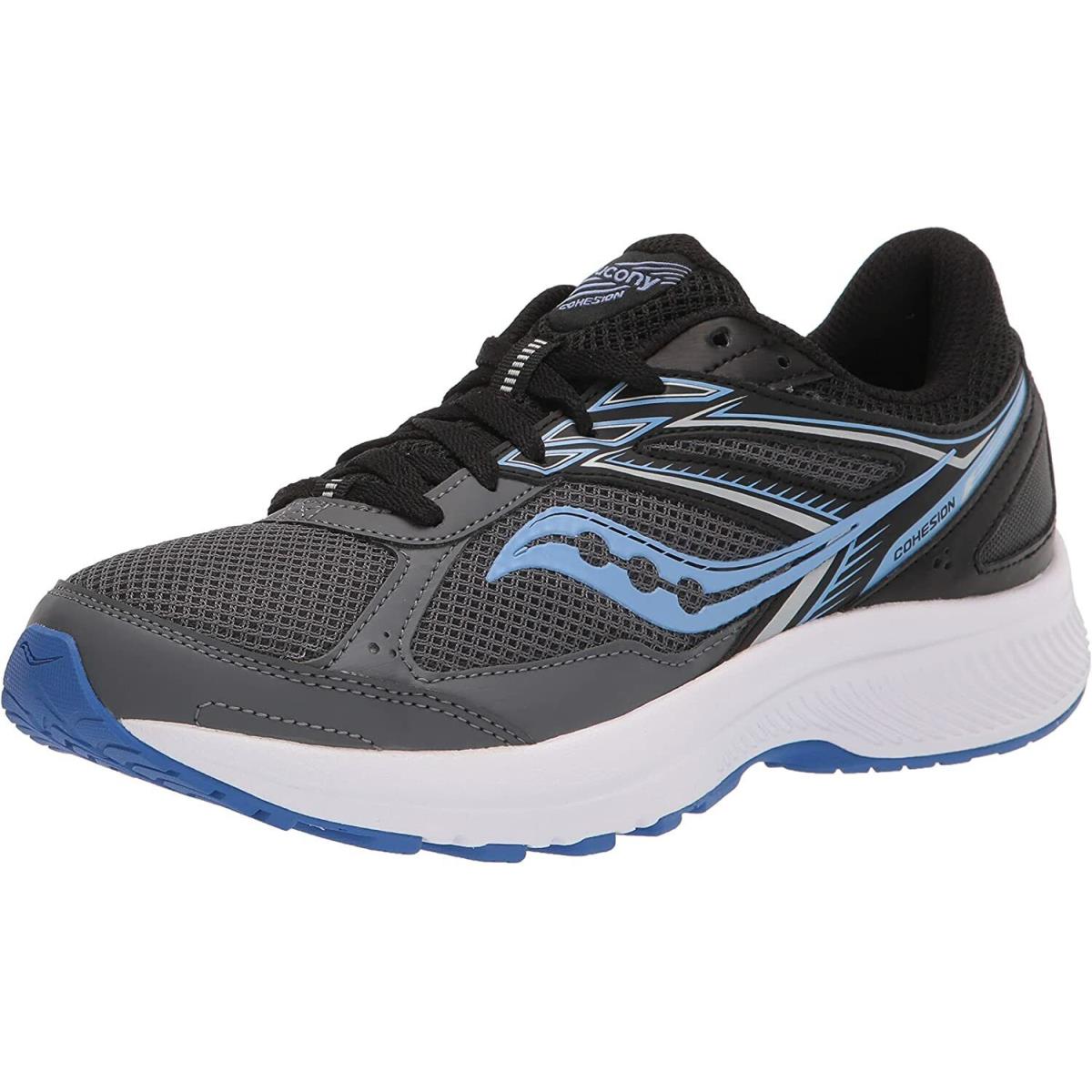 Saucony Women`s Cohesion 14 Running Shoes Charcoal/Jewel