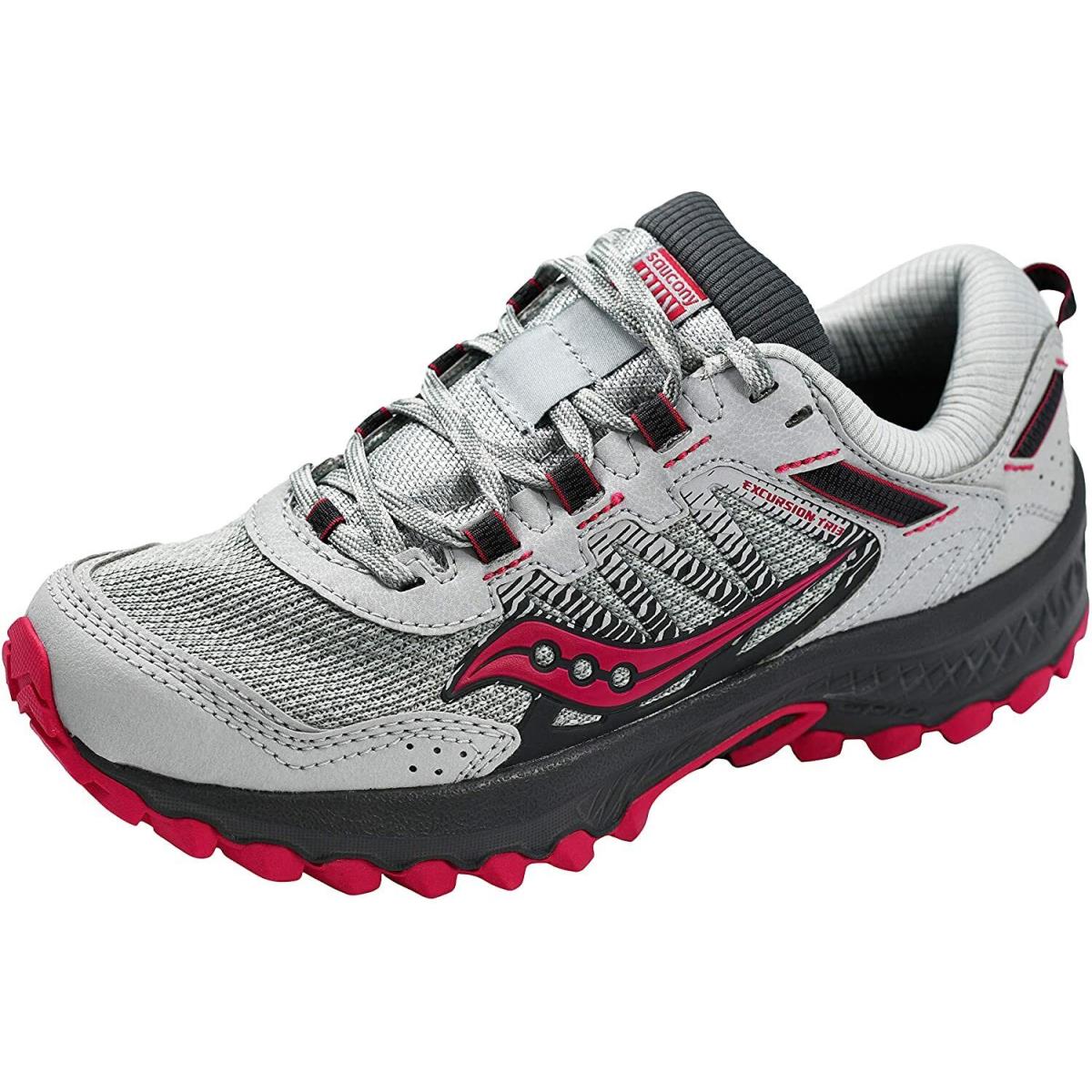 Saucony Women`s Excursion TR13 Trail Running Shoes Grey/Berry