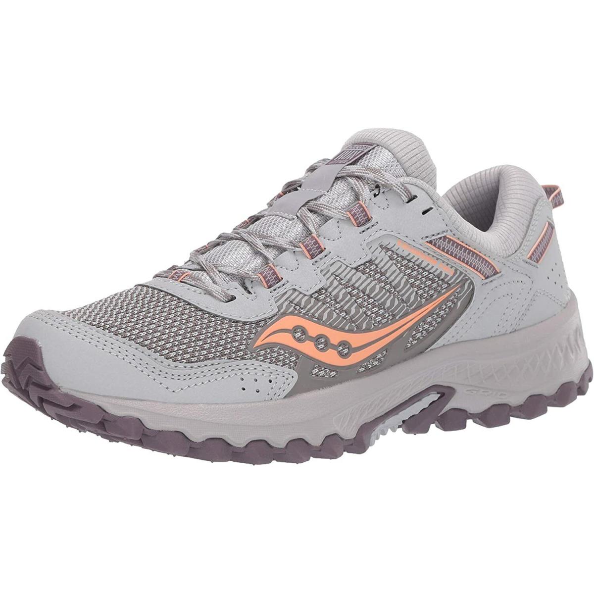 Saucony Women`s Excursion TR13 Trail Running Shoes Grey/Purple/Coral