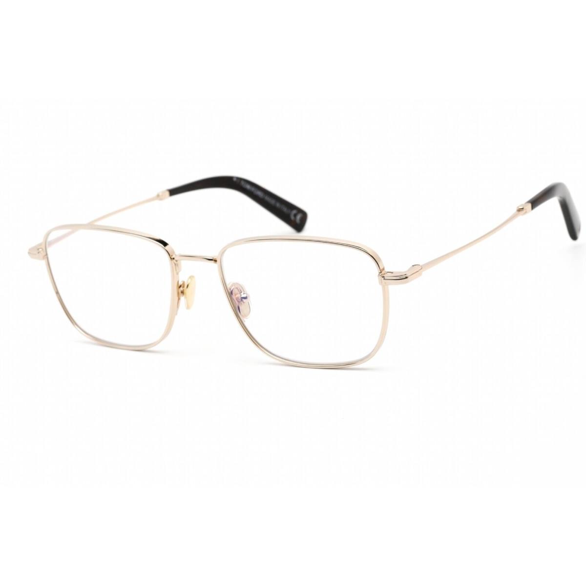 Tom Ford Men`s Eyeglasses Shiny Rose Gold Rectangular Metal Frame FT5748-B 028