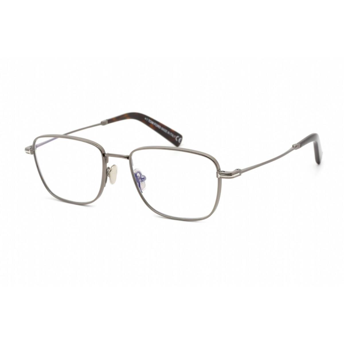 Tom Ford Men`s Eyeglasses Shiny Dark Ruthenium Metal Square Frame FT5748-B 012