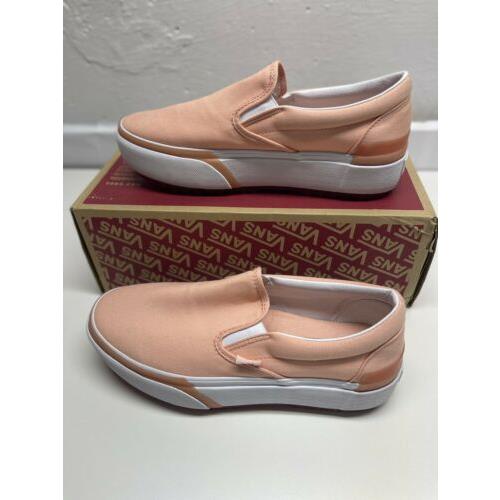 vans classic slip on stacked sneakers in pink