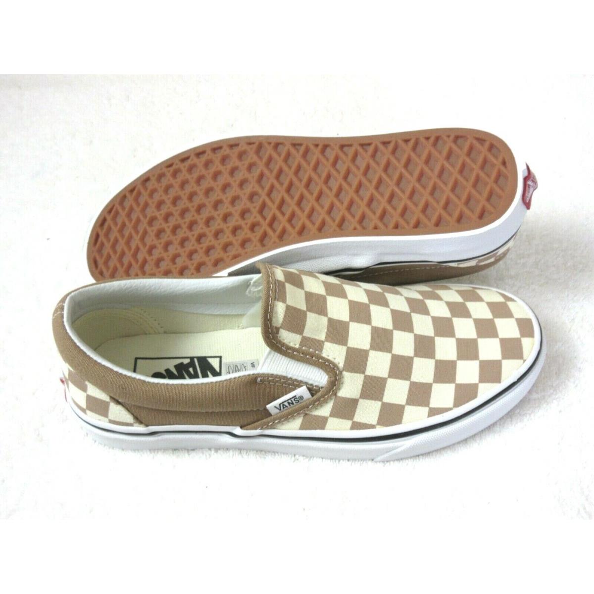Vans Women`s Classic Slip On Checkerboard Tigers Eye Brown Shoes Size 6.5