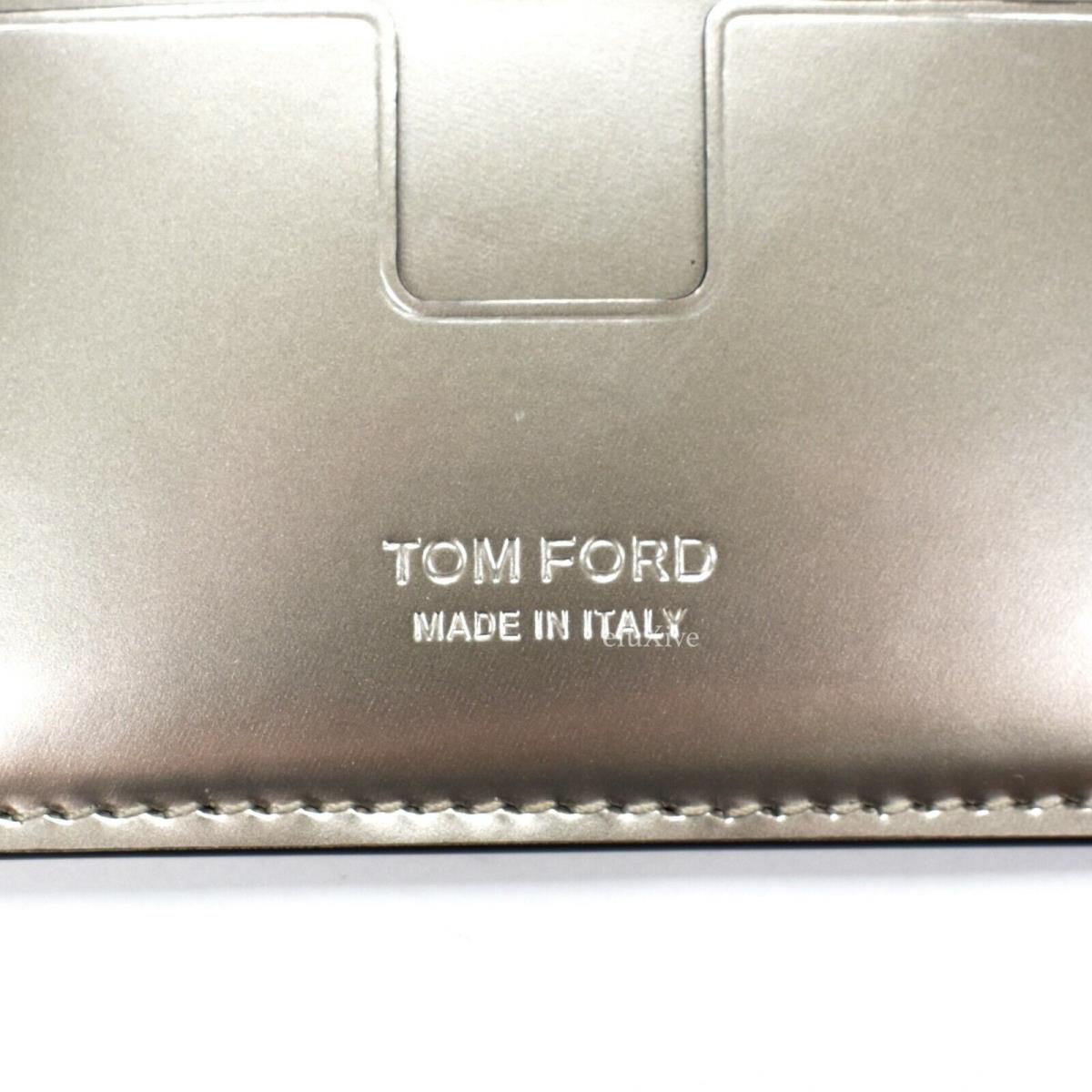 Tom Ford Mens Metallic Silver Leather Card Holder Case Wallet - Tom Ford  wallet - 040170348083 | Fash Brands