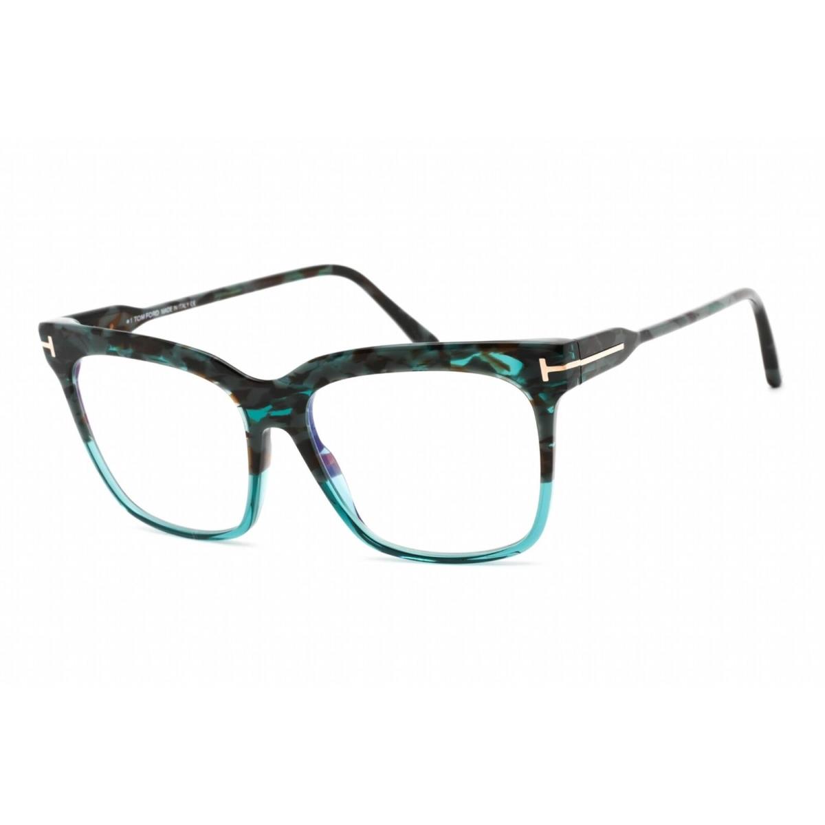 Tom Ford Women`s Eyeglasses Shiny Teal Plastic Square Shape Frame FT5768-B 056