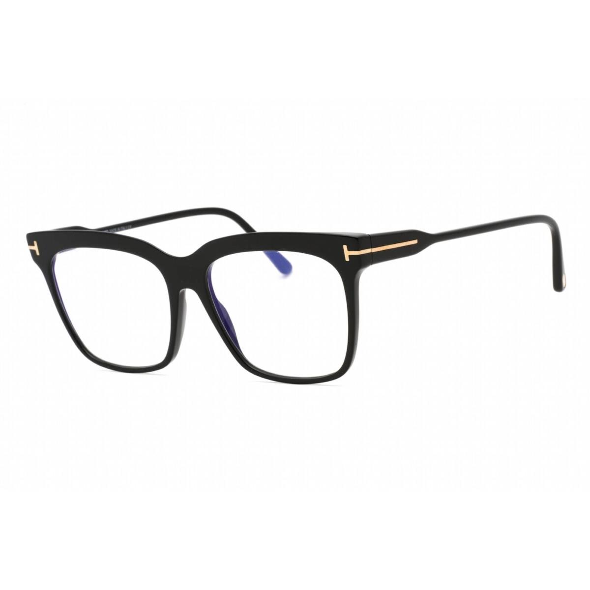 Tom Ford Women`s Eyeglasses Shiny Black Full Rim Rectangular Frame FT5768-B 001