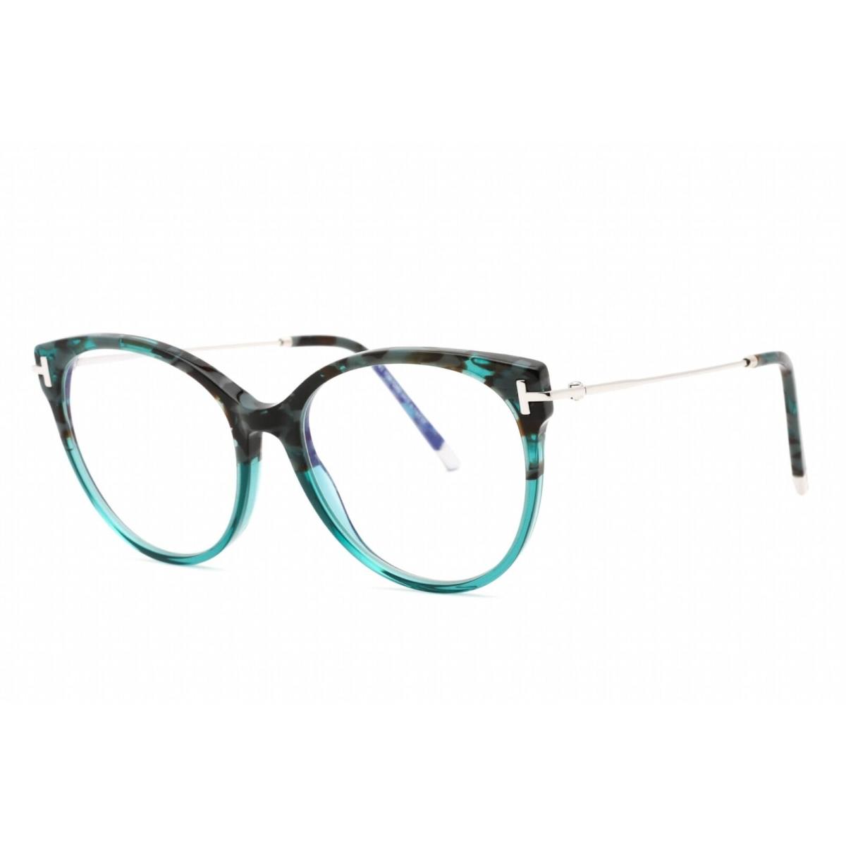 Tom Ford Women`s Eyeglasses Teal Havana Cat Eye Plastic Frame FT5770-B 056