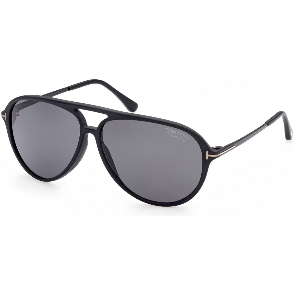 Tom Ford FT090902D Matte Black/polarized Smoke 62 Sunglasses DA