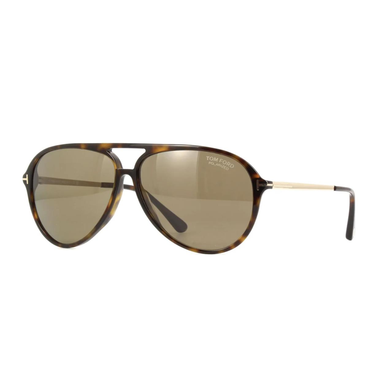 Tom Ford Samson FT0909 52H Sunglasses Havana Frame Brown Polarized Lenses 62mm - Frame: Gold, Lens: Brown