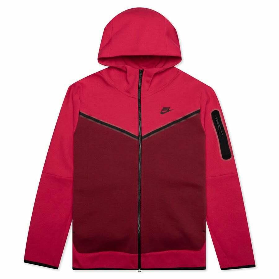 Nike Nsw Tech Fleece Hoodie - CU4489 643 - Berry / Black - Size: L