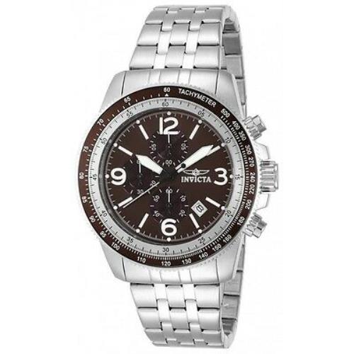 Invicta Specialty Chronograph Date Brown Dial St.steel Men`s Watch 13962
