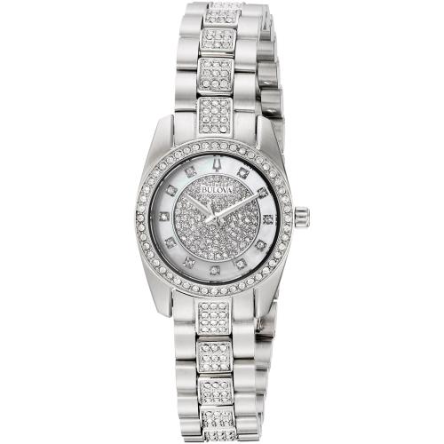 Bulova Women`s 96L253 Swarovski Crystal Analog Display Quartz Silver Watch