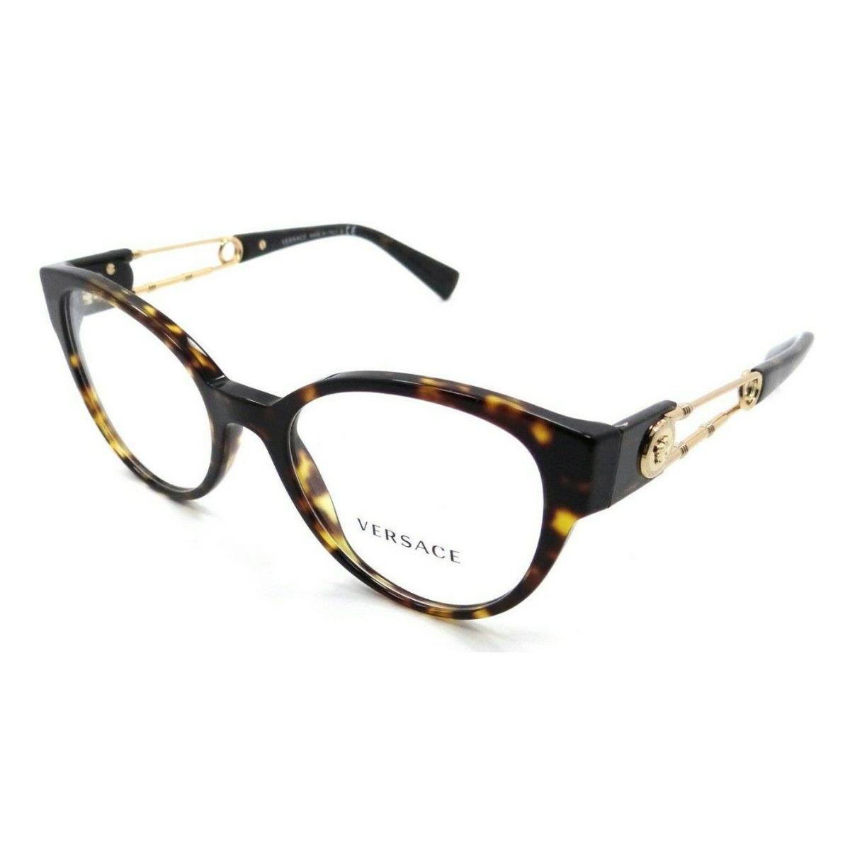 Versace Eyeglasses Frames VE 3307 108 52-19-140 Dark Havana Made in Italy