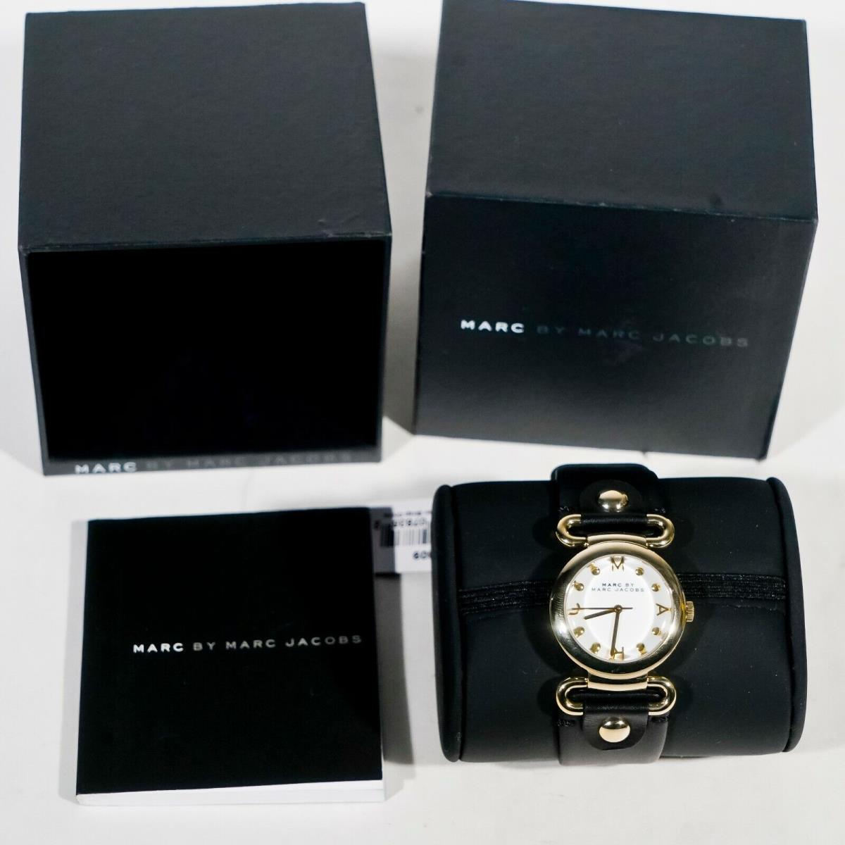 Marc By Marc Jacobs Women`s Watch Molly Yellow Gold Case Black Strap MBM1309