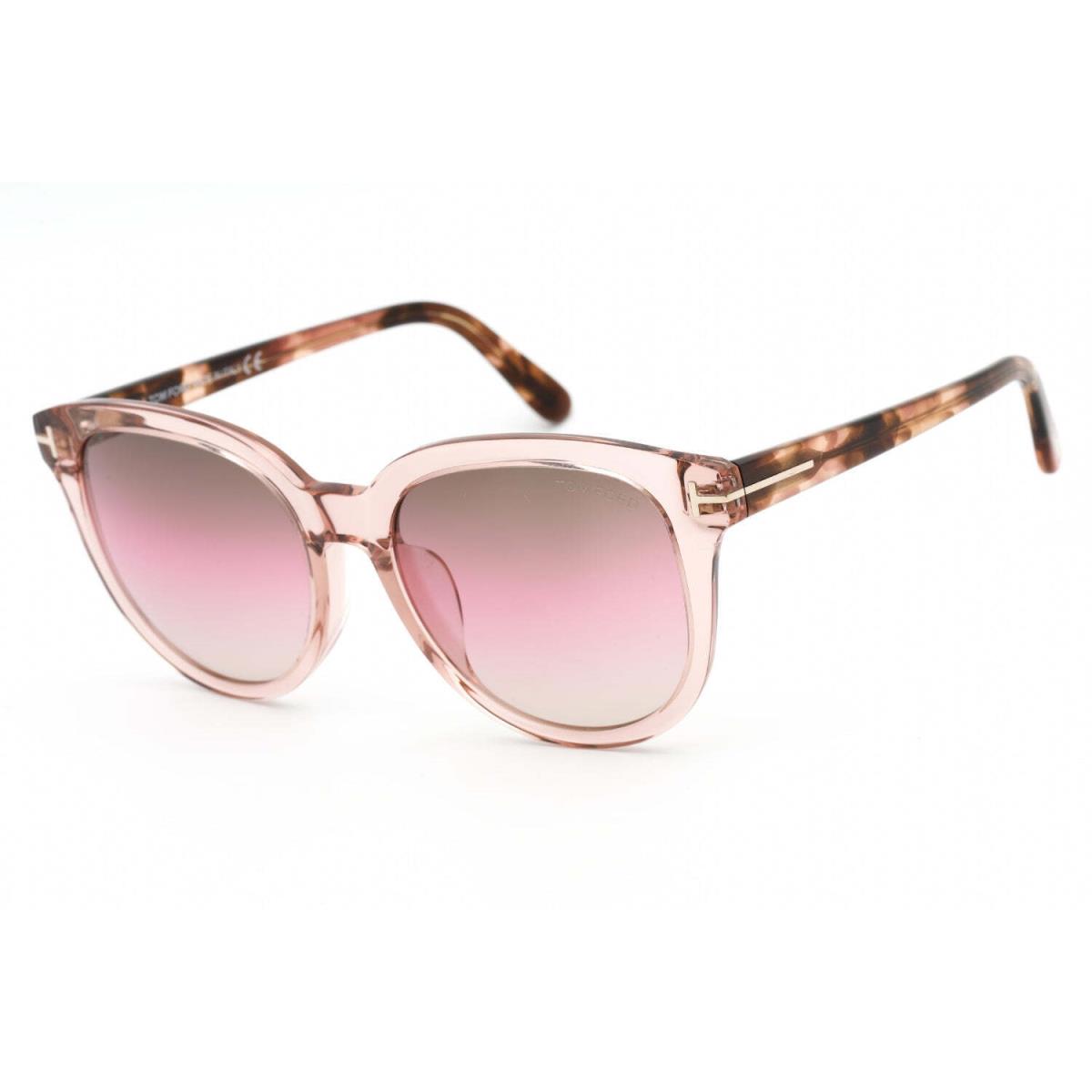 Tom Ford FT0914 72F Sunglasses Shiny Pink Frame Gradient Brown Lenses 54 Mm