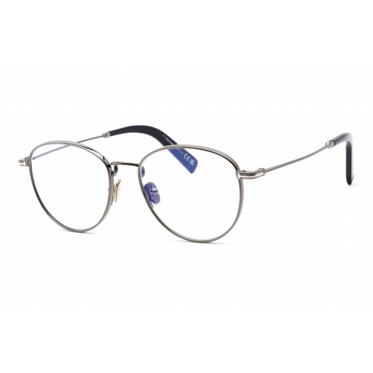 Tom Ford Unisex Eyeglasses Shiny Dark Ruthenium Metal Round Frame FT5749-B 012