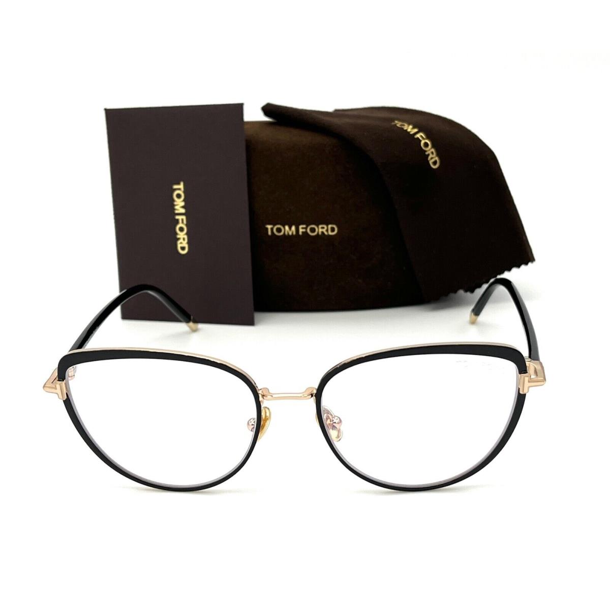 Tom Ford FT5741-B 001 Black / Blue Block 55mm Eyeglasses TF5741-B