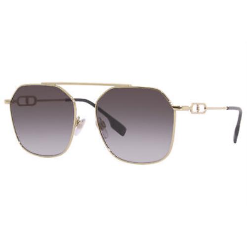 Burberry Emma B-3124 1109/8G Sunglasses Women`s Light Gold/grey Gradient 57mm - Frame: Gold, Lens: Gray