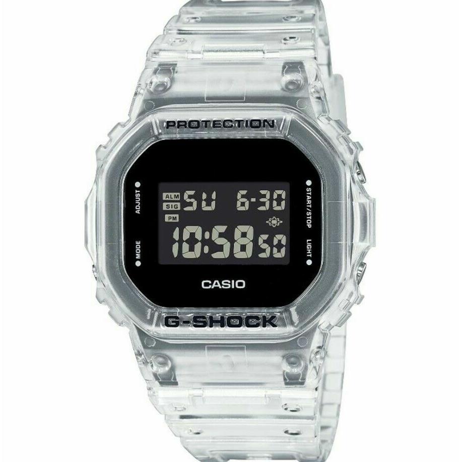 Casio G-shock DW5600SKE-7 Square Transparent Resin Grey Digital Men`s Watch