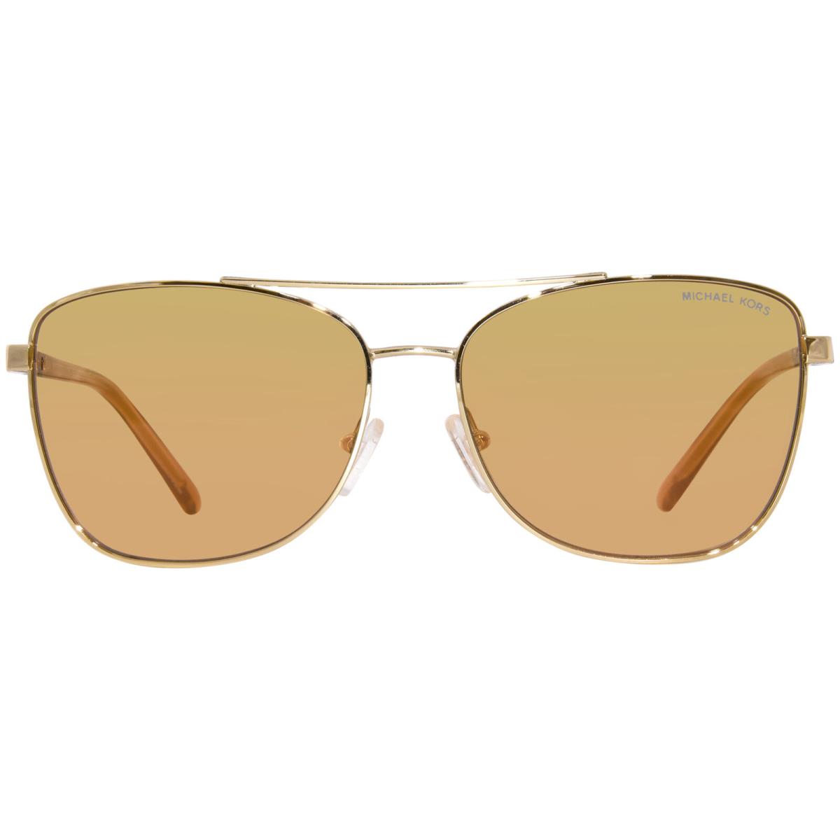 Michael Kors MK1096 1014R1 Sunglasses Women`s Light Gold/gold Mirror Pilot 59mm