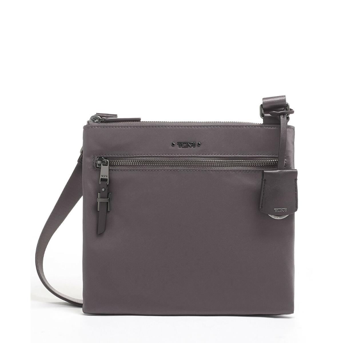 Tumi Tula Voyageur Nylon Travel Crossbody Bag Iron Dark Gray