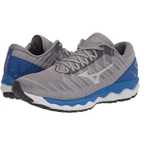 Running Shoes sz 9 Mizuno Mens Wave Sky 4 Waveknit Frost Grey Athletic