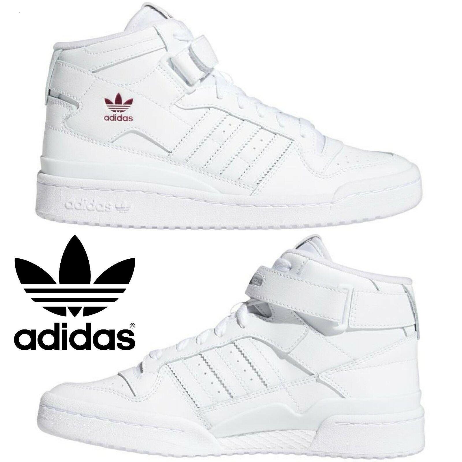 Adidas Originals Forum Mid Women`s Sneakers Comfort Casual Shoes White Pink