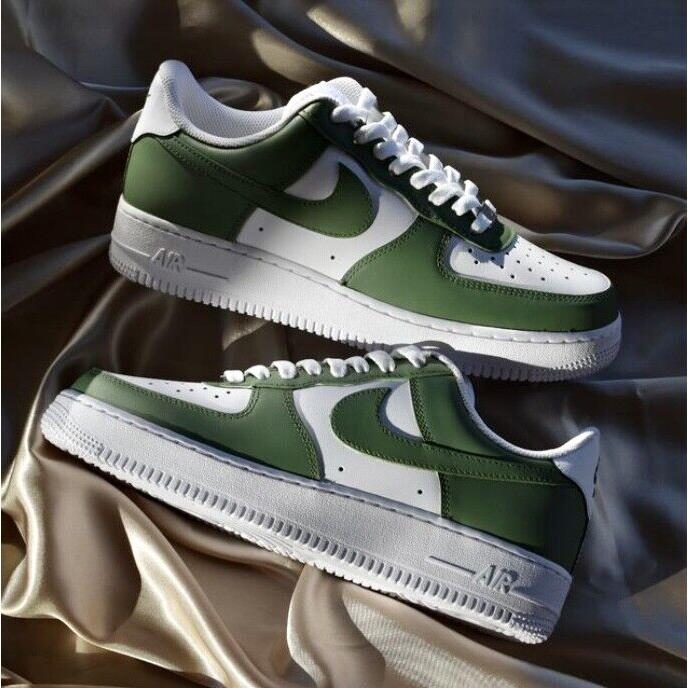Nike shoes Air Force - White , Army Green Two Tone 0