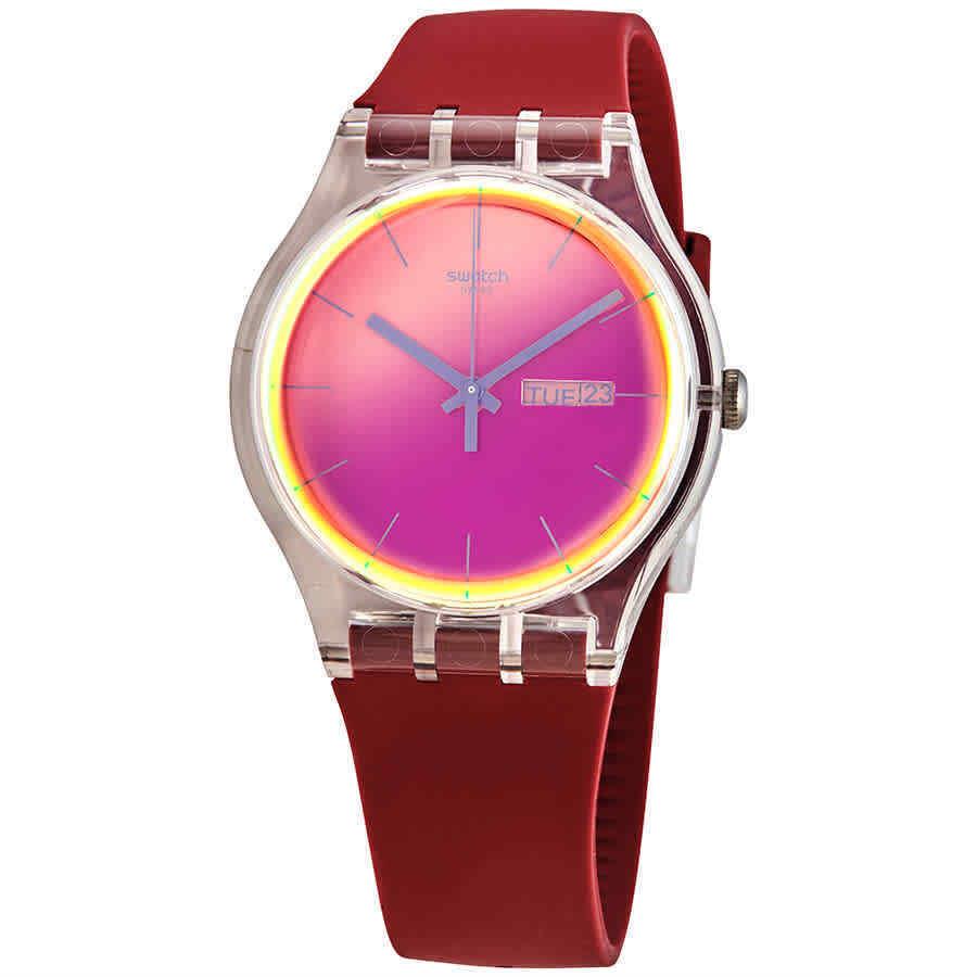 Swatch Polared Quartz Red Dial Ladies Watch SUOK717