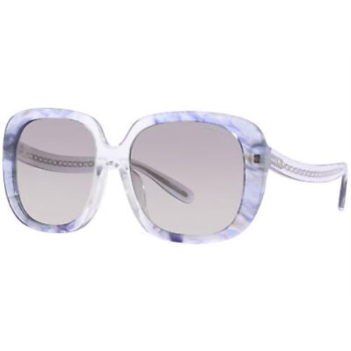 Coach C6185 HC8323U 56553C Sunglasses Transparent Blue Ombre/blue Gradient 56mm