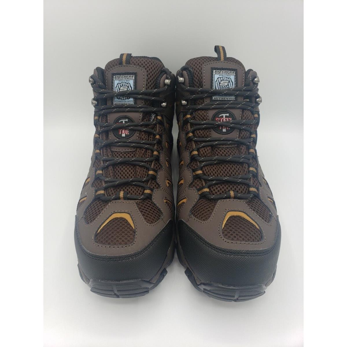 Skechers For Work Men`s Blais-bixford Steel Toe Hiking Shoe - Dark Brown - 9