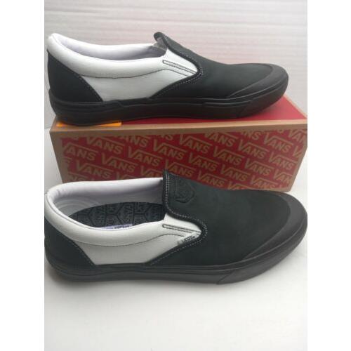 Vans Mens Size 11.5 Bmx Slip On Pro Pop Cush Shoes - Dak Black White