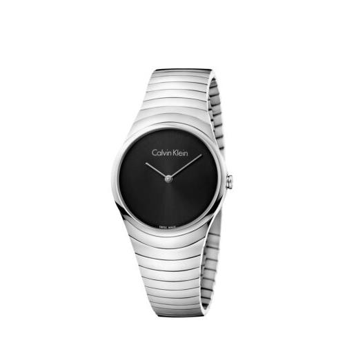 Calvin Klein Women`s K8A23141 Whirl 33mm Black Dial Stainless Steel Watch