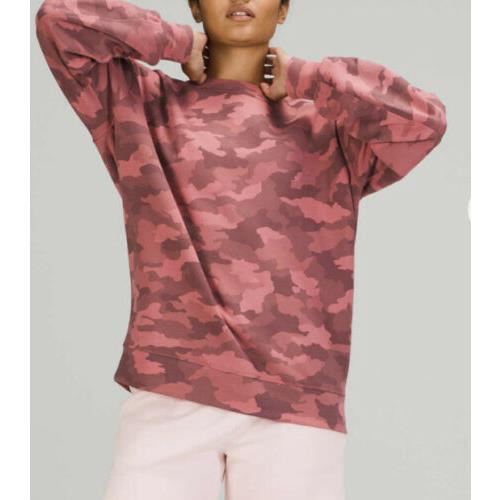 Lululemon Size 8 Perfectly Oversized Crew Camo Brier Rose Cbrr Terry Pullover