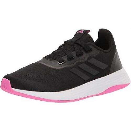 Adidas Women`s QT Racer Sport Running Shoes Black/Black/Screaming Pink