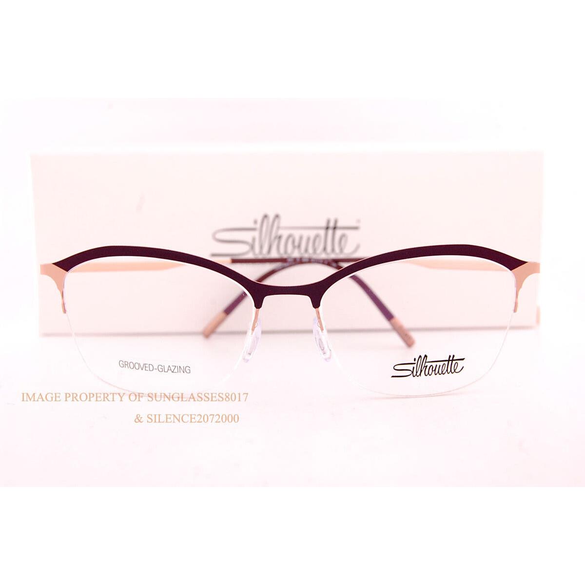 Silhouette Eyeglass Frames Lite Arcs 4557 4030 Midnight Plum 52mm