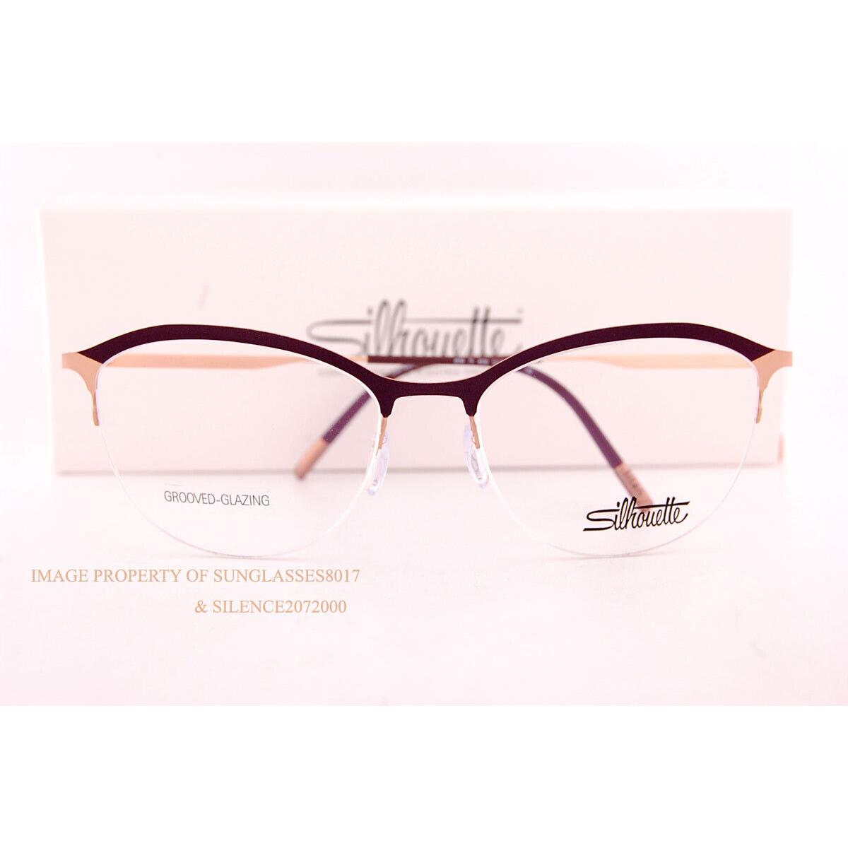 Silhouette Eyeglass Frames Lite Arcs 4556 4030 Midnight Plum 52mm