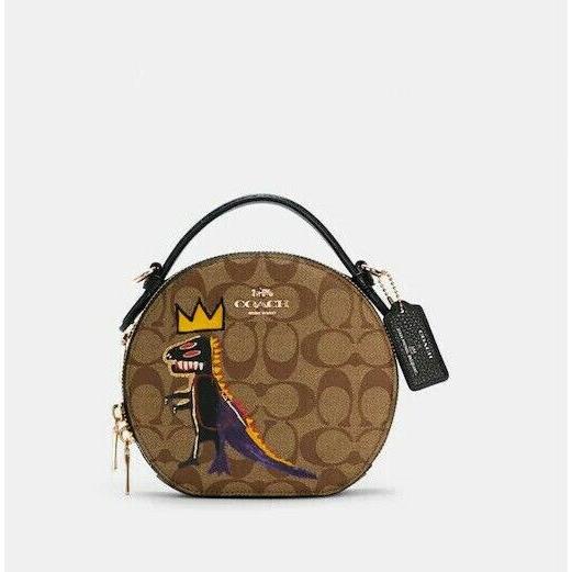 Coach X Jean Michel Basquiat Canteen Crossbody Dinosaur Canvas Bag Handbag  - Coach bag - 195031299643 | Fash Brands