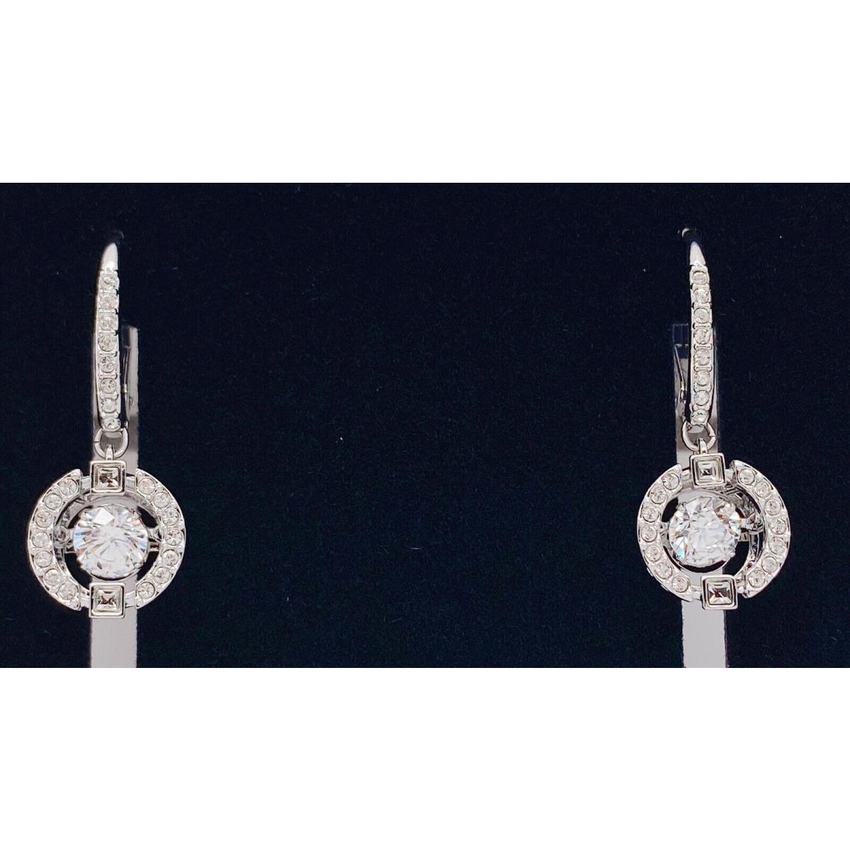 Swarovski Brand Rhodium Sparkling Dance Crystal Pierced Earrings 5504652