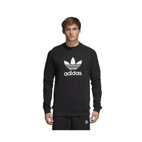Adidas Originals Men`s Trefoil Warm-up Crew Sweatshirt Medium Black